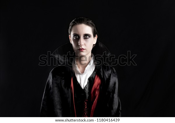 Woman Dressed Vampire Halloween Studio Shot Stock Photo (Edit Now ...