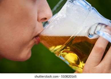 Woman Drinking Beer