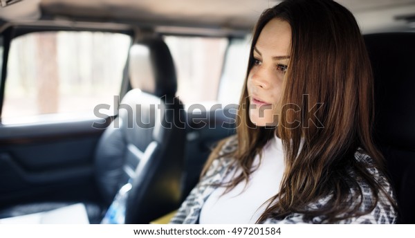 Woman\
Drive Experience Explore Solitude Travel\
Concept