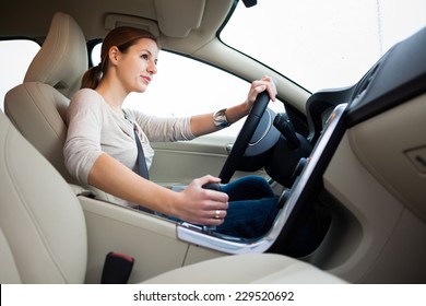 Woman Driving A Car