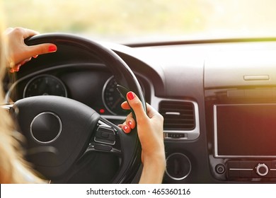 Woman Driving A Car