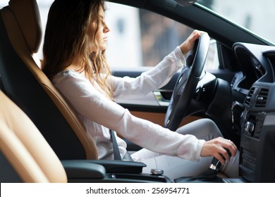 Woman Driving Her Car