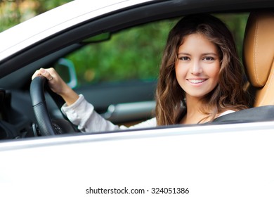 Woman Driving Her Car Stock Photo 324051386 | Shutterstock