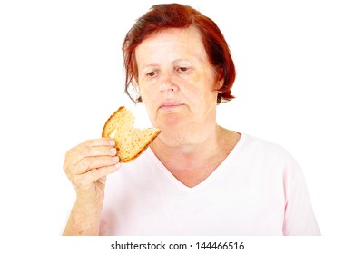 Woman Eating Bread