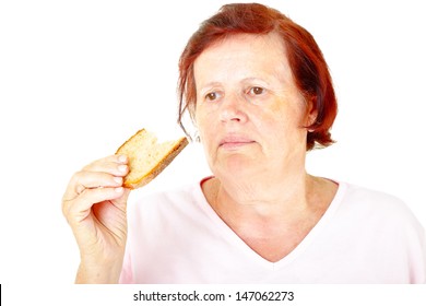 Woman Eating Bread