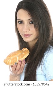 Woman Eating Cornish Pasty