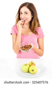 Woman Eating Nuts