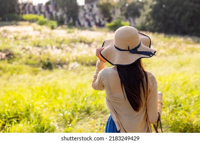 Woman enjoy the greenery view