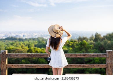 Woman enjoy the scenery view - Shutterstock ID 2186458273