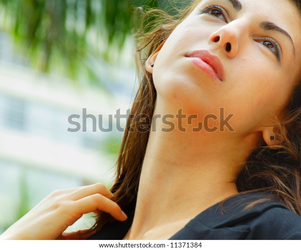 Woman Exposing Her Neck Stock Photo (Edit Now) 11371384