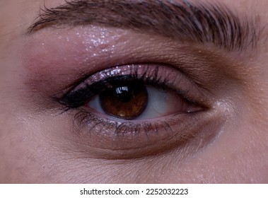 Woman eye with beautiful makeup. - Shutterstock ID 2252032223