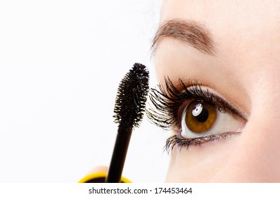 Woman Eye With Mascara Isolated