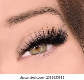 Woman with eyelash extension design. Eyelash