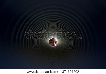 Similar – Image, Stock Photo Child hand reaches through a hole in a concrete wall