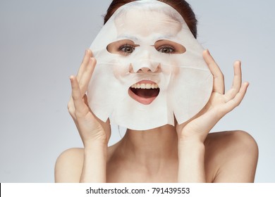   Woman In A Face Mask, Beauty, Youth, Skin Care                             