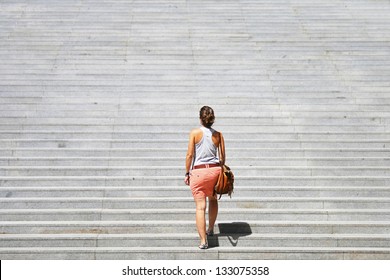 Woman Facing A Challenge.