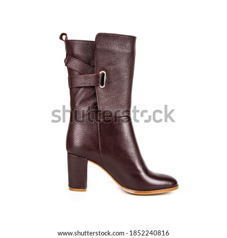 Woman fashion heels ankle boot isolated
