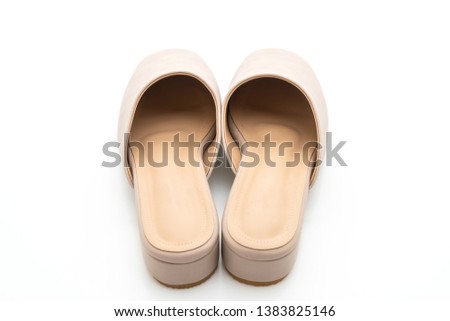 woman fashion leather shoe isolated on white background