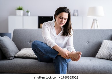 Woman Feet Callus And Injured Foot. Hurt Heel