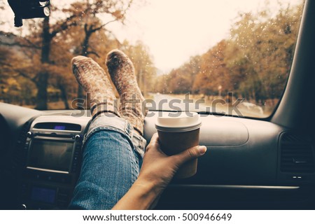 Similar – Image, Stock Photo Road Trip in Fall road