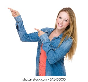 Woman With Finger Point Up