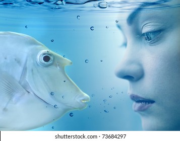 Woman And Fish