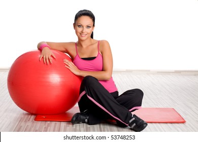 Woman With Fitness Ball