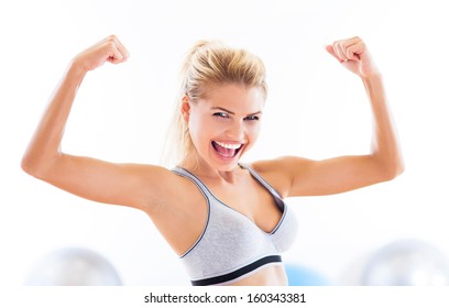 Woman Flexing Biceps