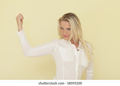 Woman Flexing Her Strong Arm