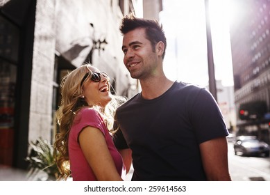 woman flirting with man in los angeles