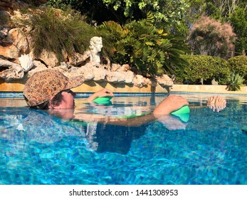 Woman Floating On Pool Noodle Swimming Stock Photo 1441308953 ...