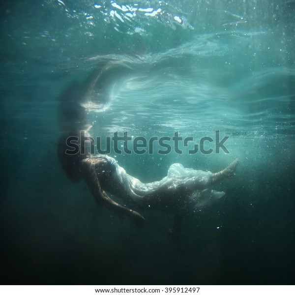 Woman Floats Underwater Stock Photo 395912497 | Shutterstock