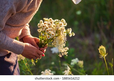 Woman With Flowers, Cottagecore Style