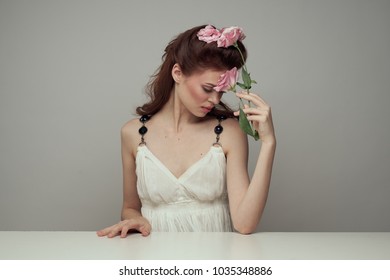 Sexy Nude Beautiful Woman Flowersfashion Art Stock Photo Shutterstock