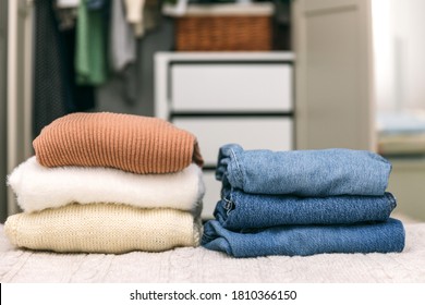 Woman Cleaning Out Her Wardrobe Standing Stock Photo (Edit Now) 1810349155