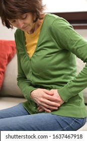 Woman Front Stomach Painful Sign Of Ovarian Pain