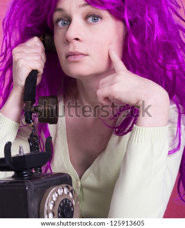 woman with funny wig