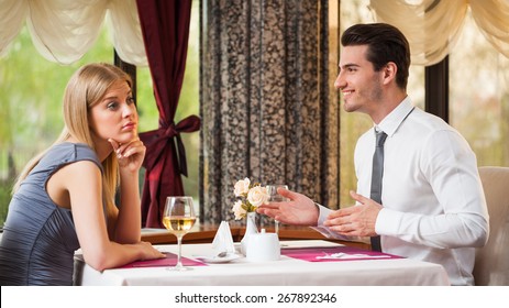 Woman Is Getting Bored On First Date