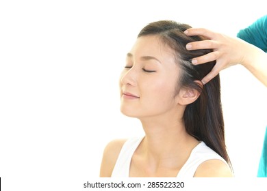 Woman Getting Head Massage