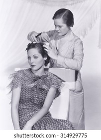 Woman Getting Her Hair Done