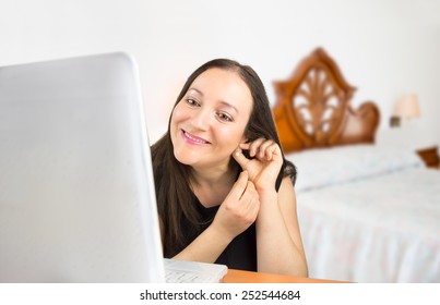 Woman Getting Ready For A Date By Web