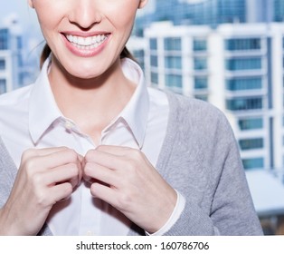 Woman Getting Ready For Work