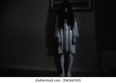 Woman Ghost Horror Face Her Standing Stock Photo (Edit Now) 2042667635