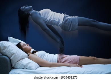 Woman Ghost Or Spirit Nightmare. Dead Body And Soul - Shutterstock ID 1935451273