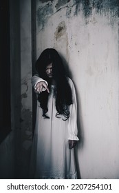 Woman Ghost Zombie On Halloween Festival Stock Photo 1798211170 ...