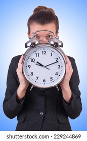 Woman Giant Clock On White Stock Photo 229244869 | Shutterstock