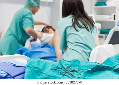 Woman Giving Life In The Hospital