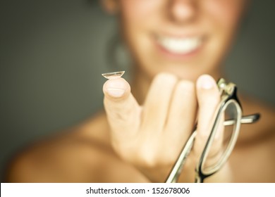 woman with glasses and contacts
