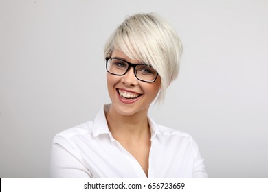 Woman Glasses Smiling Stock Photo (Edit Now) 656723665