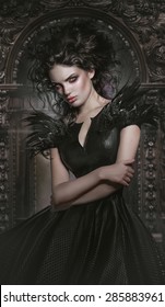 Woman In Gothic Fashion Dress